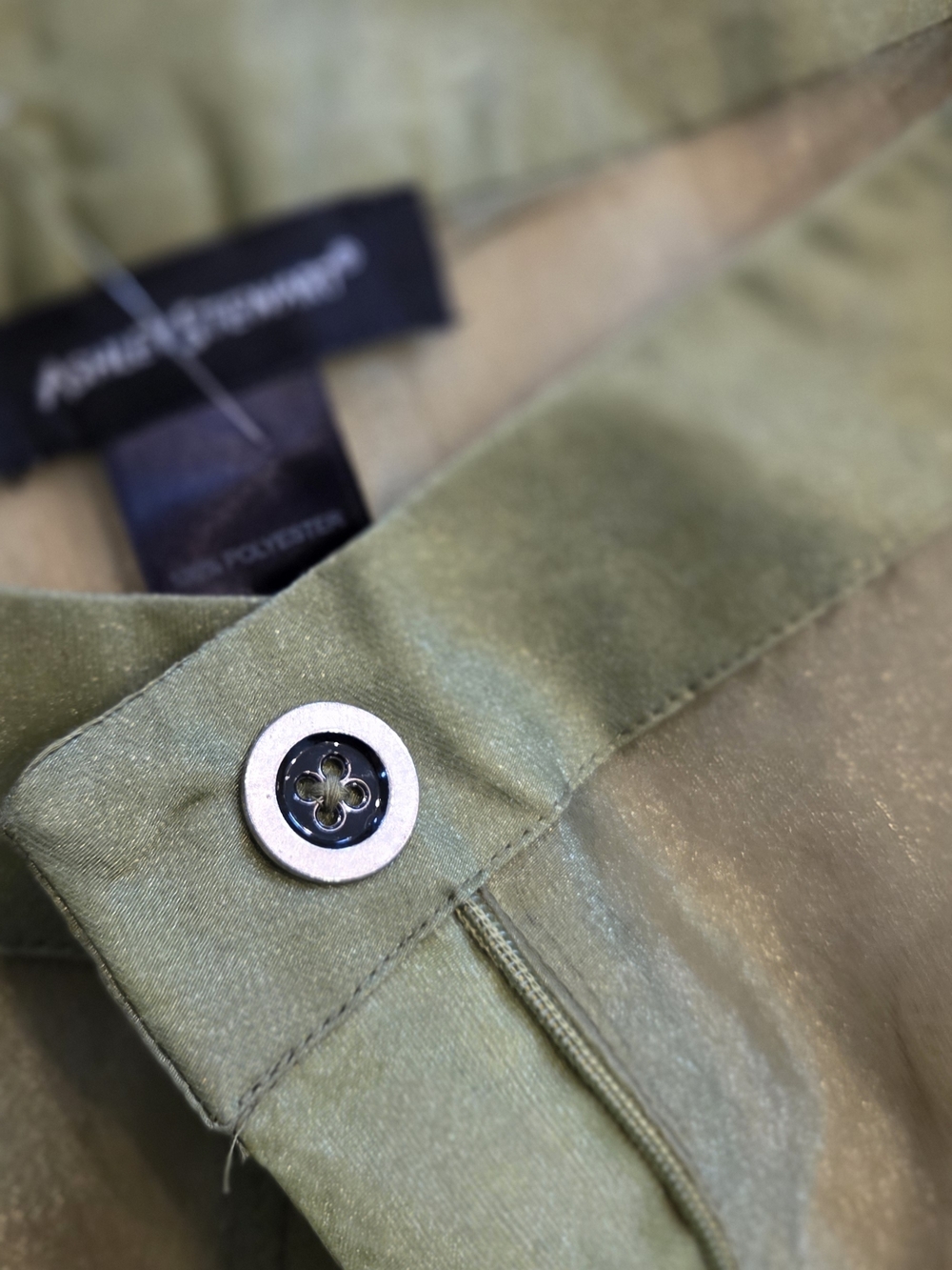 Ashley Stewart Sheer Olive Green Pants - Picture 4 of 6